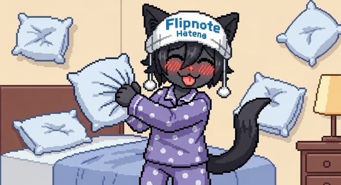 8-Bit Black Emo Cat in Pajamas | Pixel Art Fun 8-Bit Black Emo Cat in Pajamas | Pixel Art Fun
