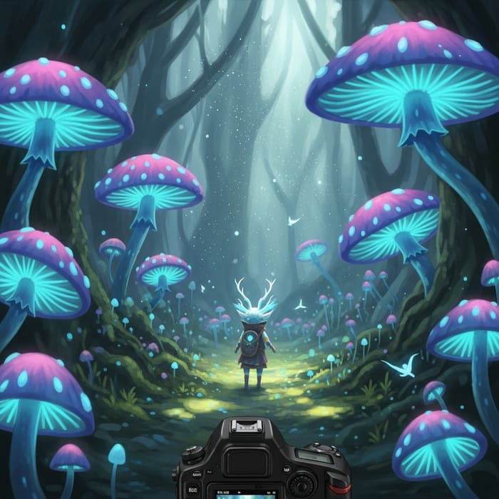 Mystical Forest Adventure with Enchanting Mushrooms