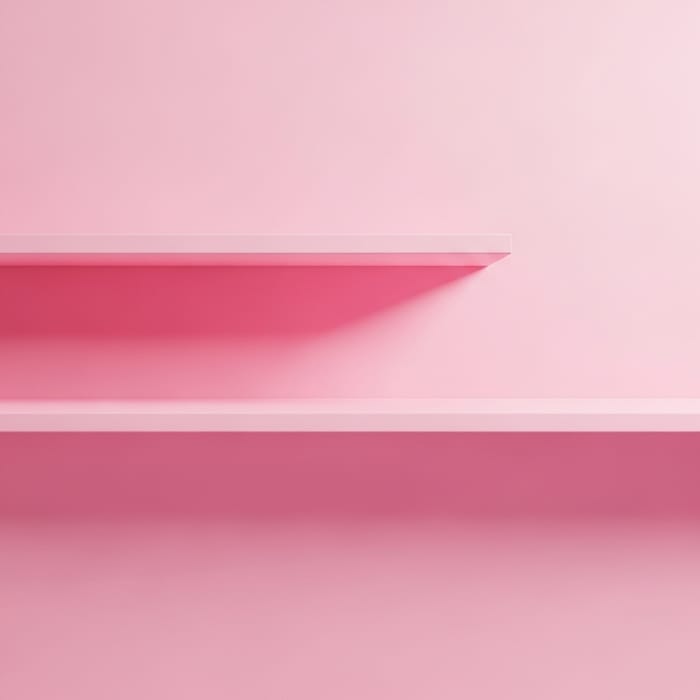 Whimsical Pink Shelves in Pastel Lighting