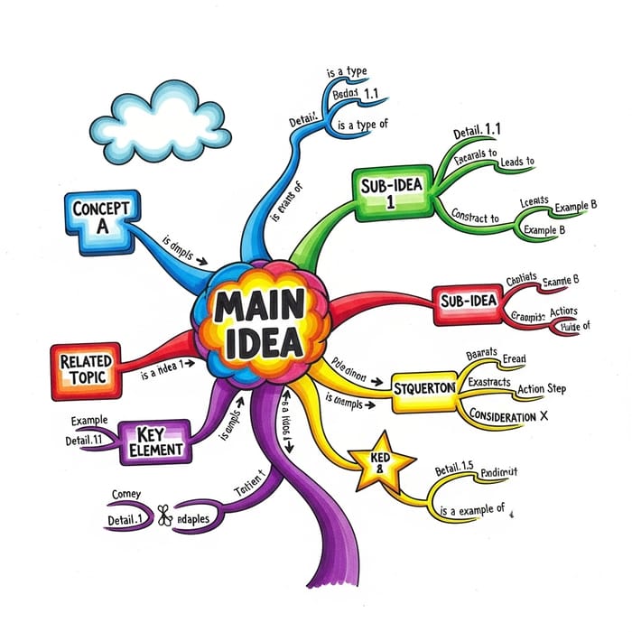Mind Map Visual Representation with Interconnected Nodes Mind Map Visual Representation with Interconnected Nodes