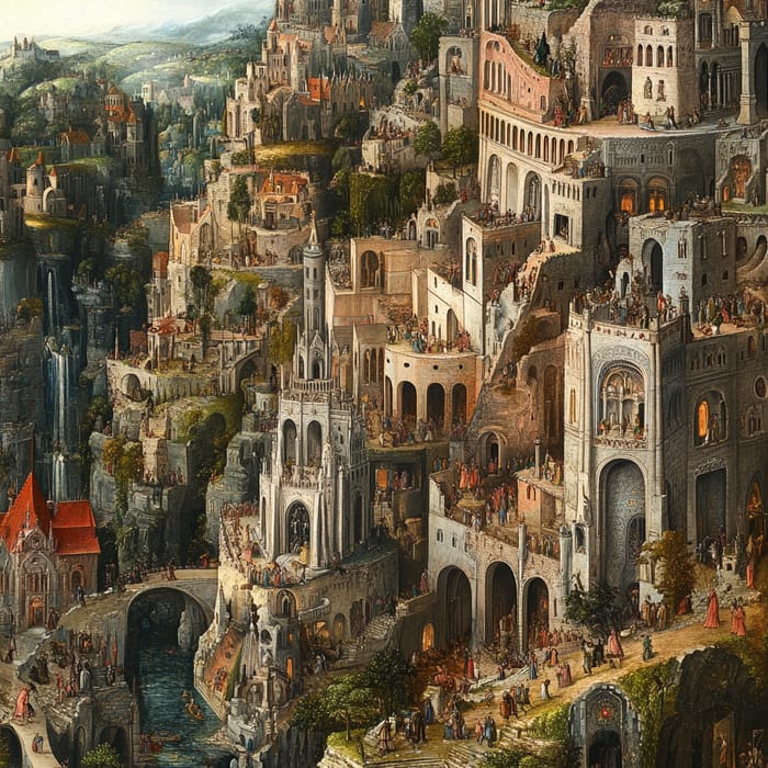 Renaissance Cityscape: Bustling Architecture