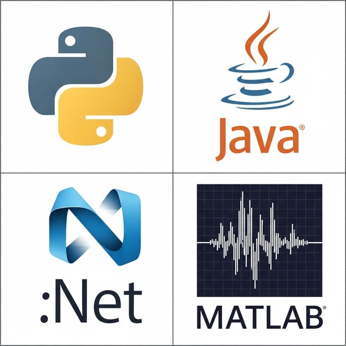 Rectangle Image: Python, Java, .Net, MATLAB Logos