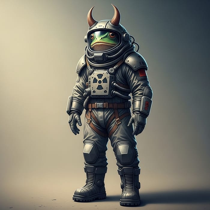 Horned Frog-Man in Radiation Suit - Fantasy Fusion Imagery Horned Frog-Man in Radiation Suit - Fantasy Fusion Imagery