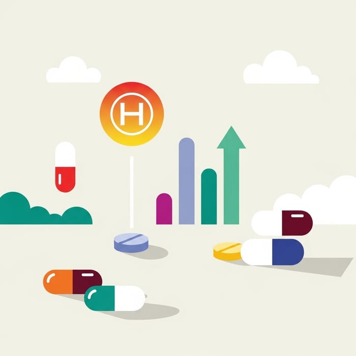Minimalist Hormone Medication Art: Symbolic Depiction