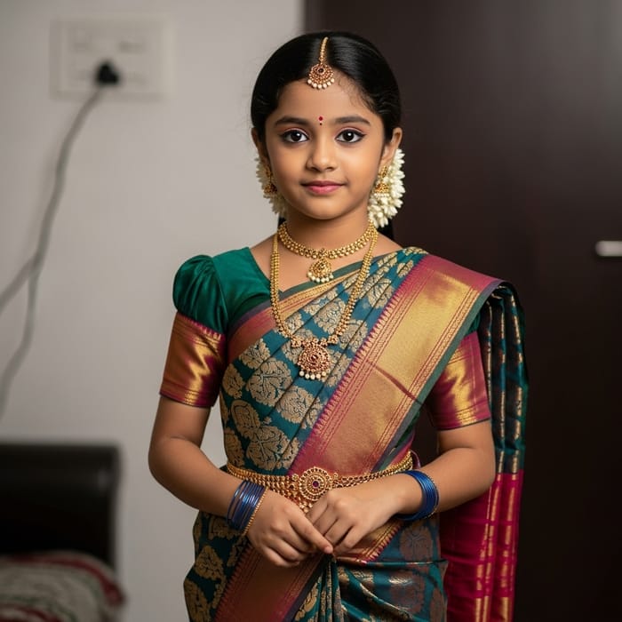 Malayali Girl in Traditional Saree: Elegant Cultural Attire