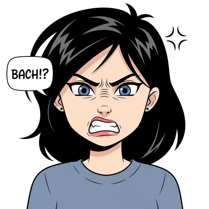 Upset Female Character Displaying Emotion