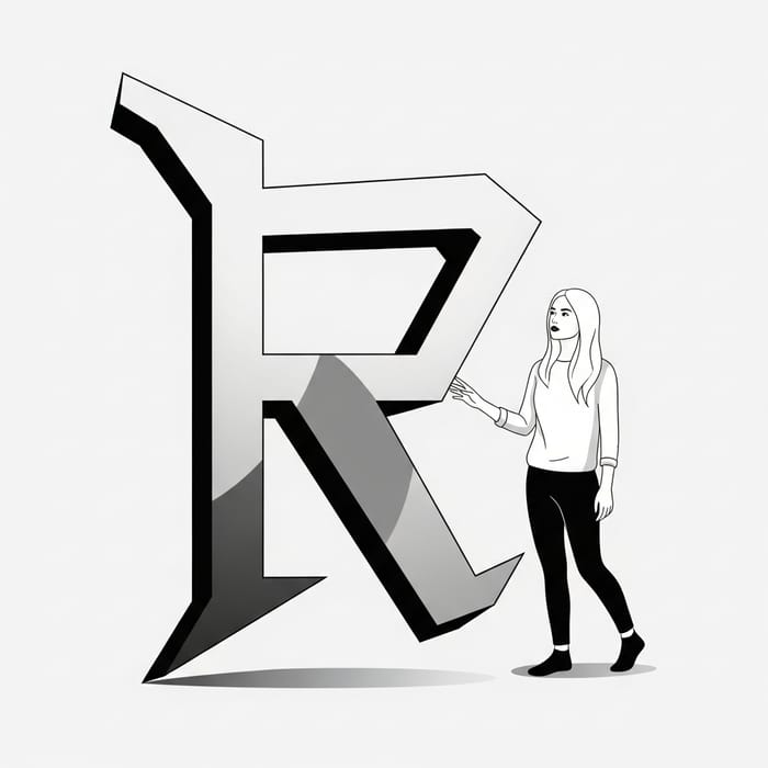 Modern Abstract Geometric Shape Design with White Female