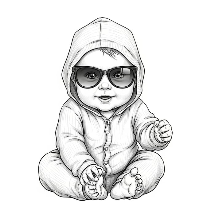 Unique Baby Drawing | Joyful 2D Portrait with Distinctive Features Unique Baby Drawing | Joyful 2D Portrait with Distinctive Features
