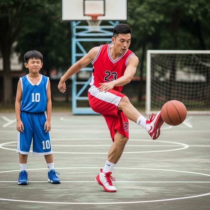 Basketball Player Kicks Son In Groin Brutally