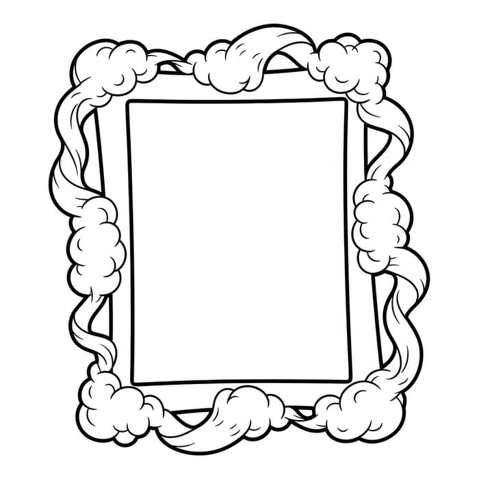 Simplistic Cartoon Picture Frame Coloring Page
