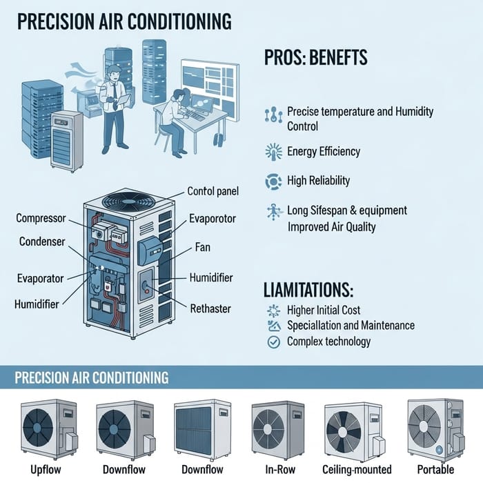 Precision Air Conditioning: Uses, Benefits, Limitations & Types Precision Air Conditioning: Uses, Benefits, Limitations & Types