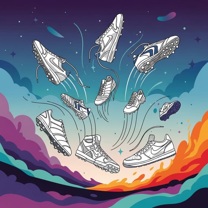 Surrealistic Athletic Footwear Flying Surrealistic Athletic Footwear Flying