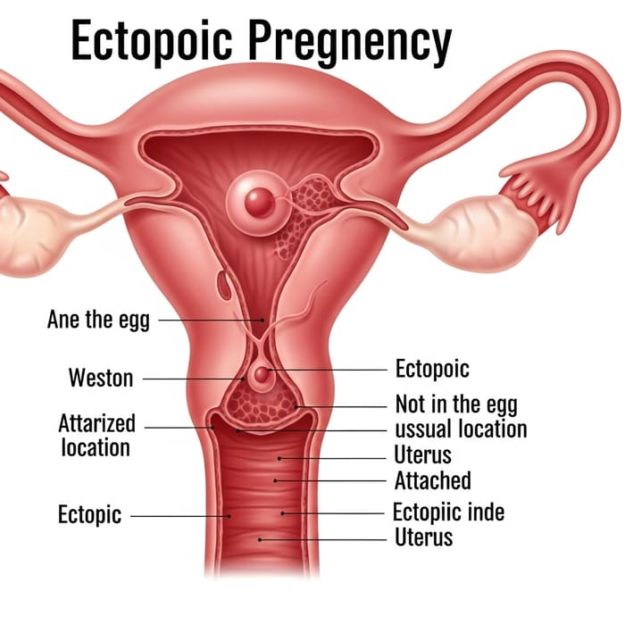 Detailed Ectopic Pregnancy Medical Illustration