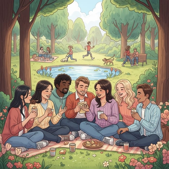 Heartwarming Friendship Moment in the Park