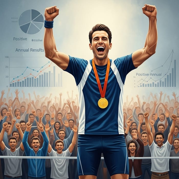 Business Presentation: Winning Athlete Painting & Yearly Results