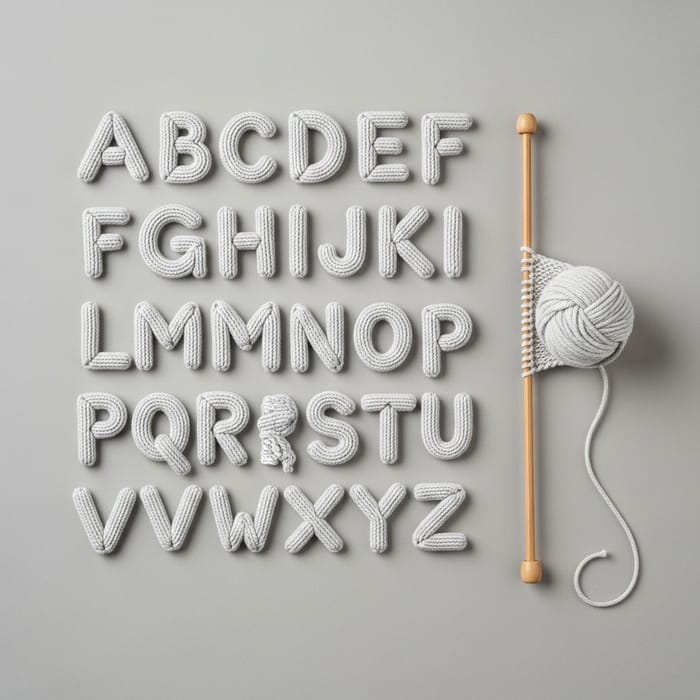 Alphabet Knitting Project: Modern & Minimalist Design