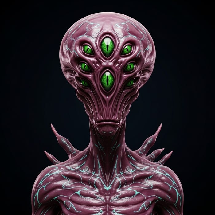 Vivid Extraterrestrial Being with Gravity-Defying Appendages and Array of Eyes Vivid Extraterrestrial Being with Gravity-Defying Appendages and Array of Eyes