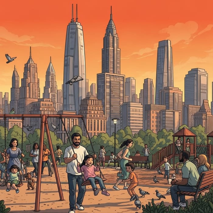 Vibrant Cityscape Chat: Engaging Urban Life