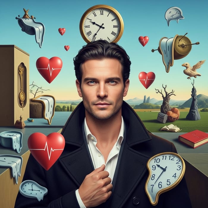 Dali-Inspired Imagery: Actor as Father, Brother & Friend in Surreal Atmosphere