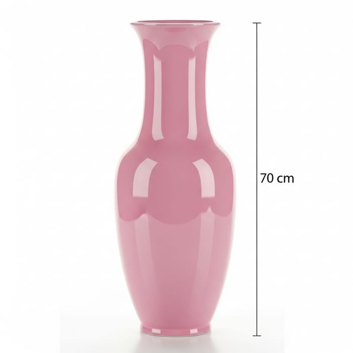 Beautiful Pink Porcelain Vase - 70cm Height Beautiful Pink Porcelain Vase - 70cm Height