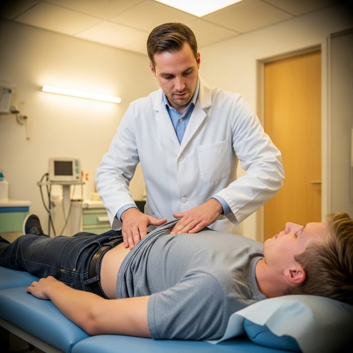Non-Invasive Abdominal Examination by a Doctor Non-Invasive Abdominal Examination by a Doctor