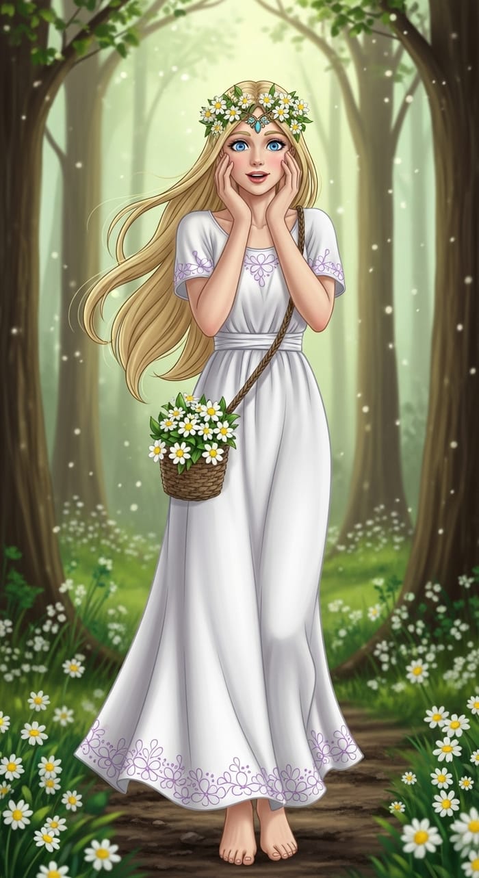 Ethereal Goddess Ostara - In Shock Amid Enchanted Forest Ethereal Goddess Ostara - In Shock Amid Enchanted Forest