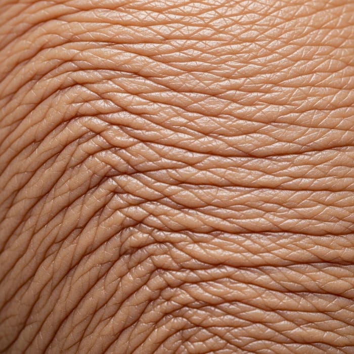 Wrinkles: Close-up Detail of Natural Aging Skin Texture