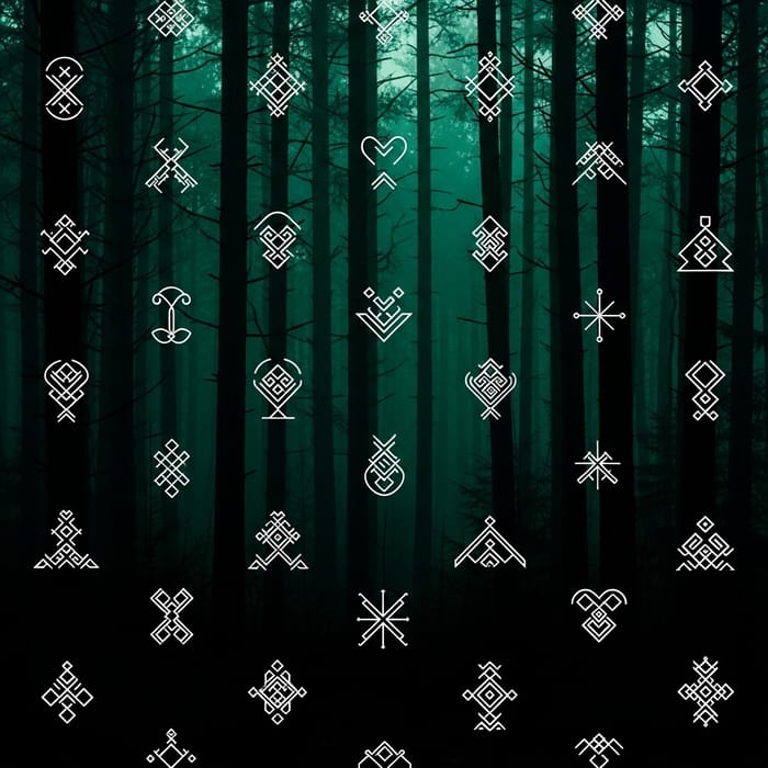 Dark Fantasy Forest Wallpaper: Slavic Artistry & Symbols