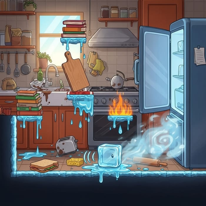 2D Ice Cube Kitchen Adventure: Save the Ice Cube Game 2D Ice Cube Kitchen Adventure: Save the Ice Cube Game