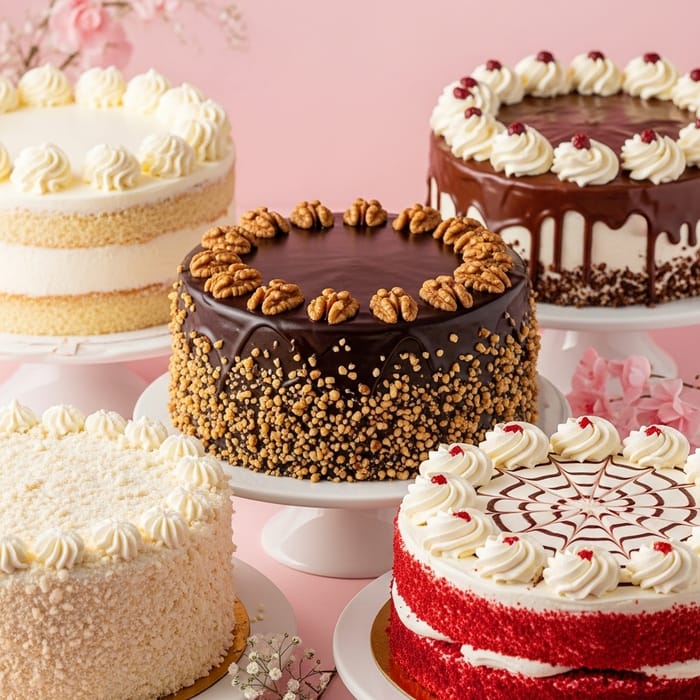Delicious Cake Shop | Pale Bubblegum Pink Cakes Galore