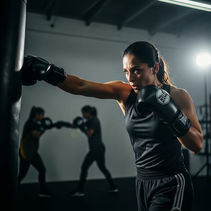 Dynamic Hispanic Female Boxer Wallpaper | Boxing Background Dynamic Hispanic Female Boxer Wallpaper | Boxing Background