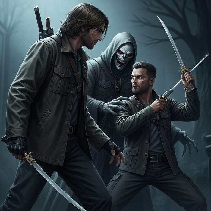 Menacing Demon near Dean and Sam: Intense Supernatural Encounter