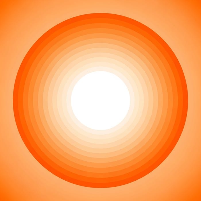 Spiritual Circle: White to Orange Gradient | Symbolizing Spiritual Purity & Influence