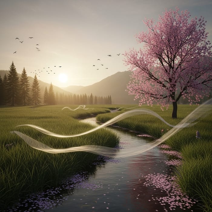Capture Tranquility: A Serene Meadow Scene