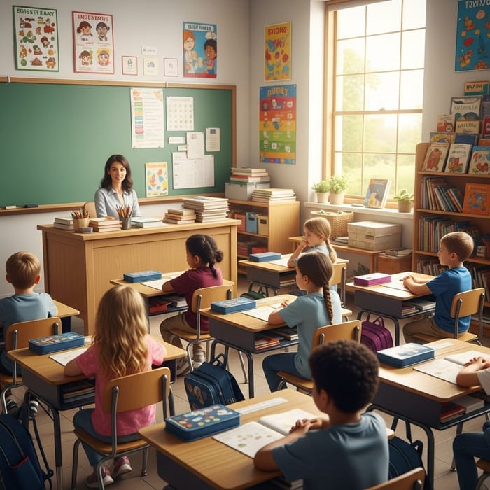 Colorful First Grade Classroom Experience