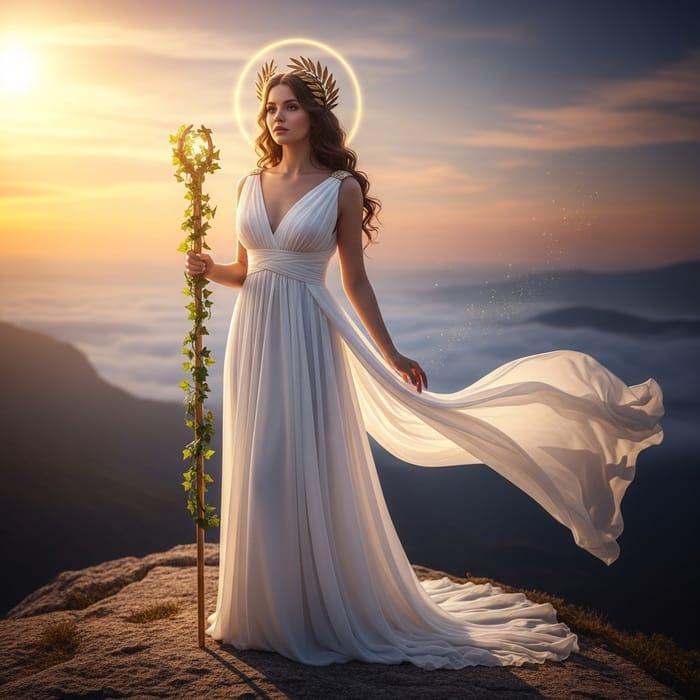 Elegant White Gown Goddess - Photography Image