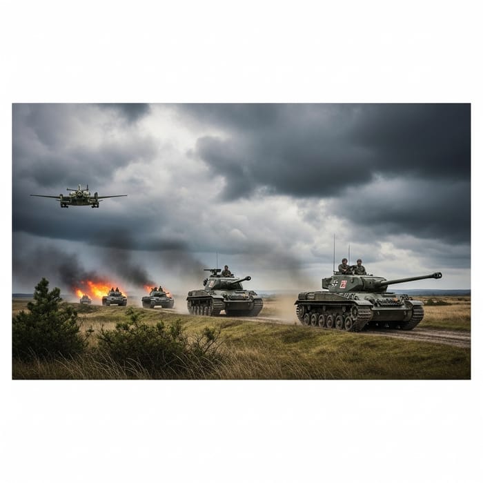 WW2 Tank Battle - Pivotal Moment Capture WW2 Tank Battle - Pivotal Moment Capture