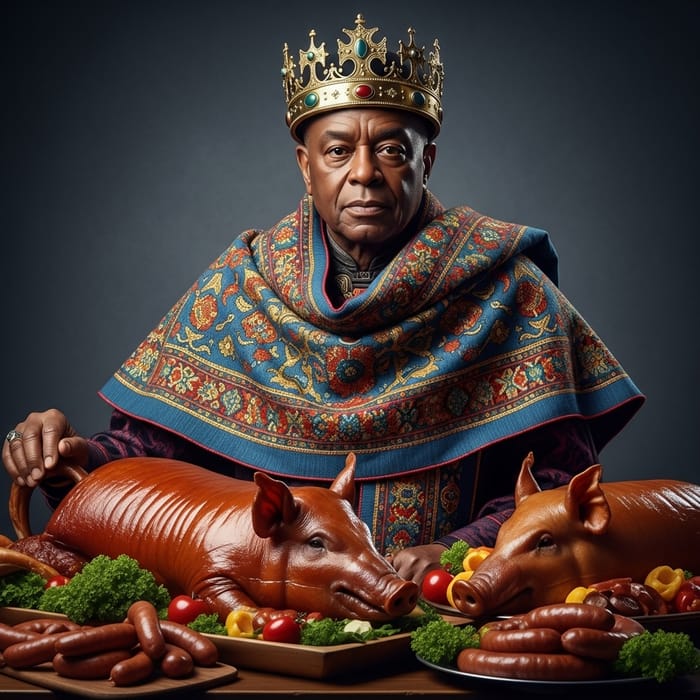 Sven Meier, Crinkle Scarf Kingdom Monarch | Opulent Feast Portrait