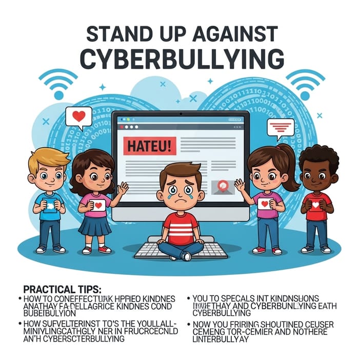 Cartoon Poster: Stand Up Against Cyberbullying