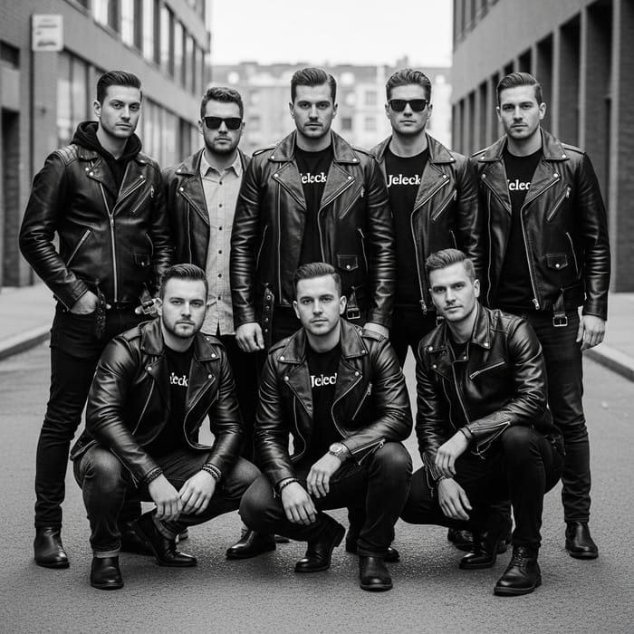 Jeleck Men in High-Contrast Leather Jackets | Streetstyle Fashion