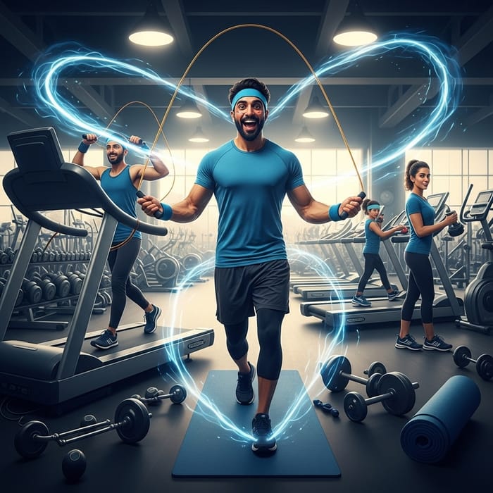 Energetic Middle-Eastern Man Exuding High Fitness Levels
