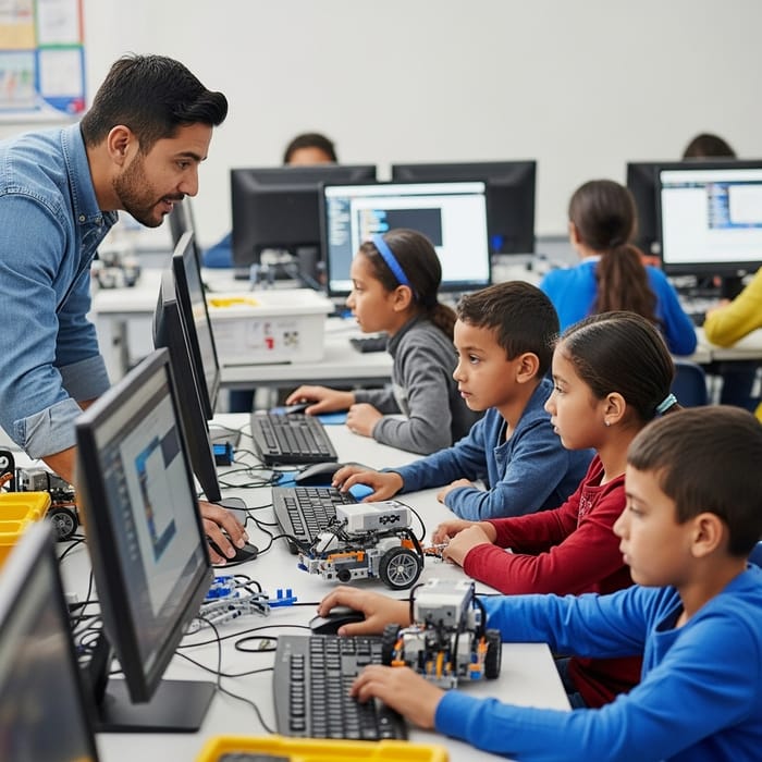 Inspiring Robotics & Programming Teacher in Class Inspiring Robotics & Programming Teacher in Class