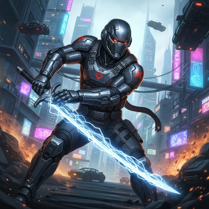 Metal Gear Solid Rising | Futuristic Cyborg Soldier with Electric Sword