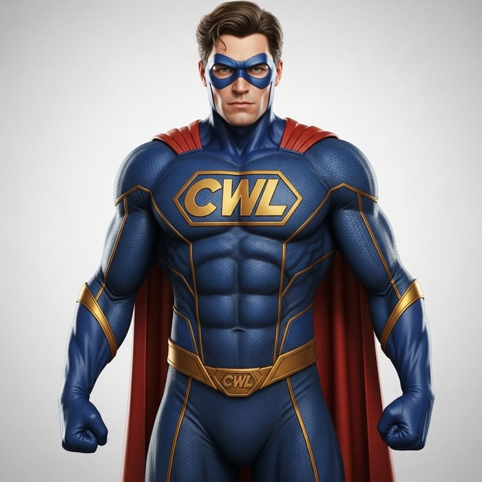 CWL Superhero: Inspiring Authority and Strength in Royal Blue Costume CWL Superhero: Inspiring Authority and Strength in Royal Blue Costume