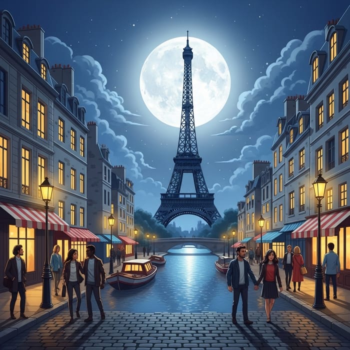 Enchanting Paris Moonlight Views - Eiffel Tower & More Enchanting Paris Moonlight Views - Eiffel Tower & More