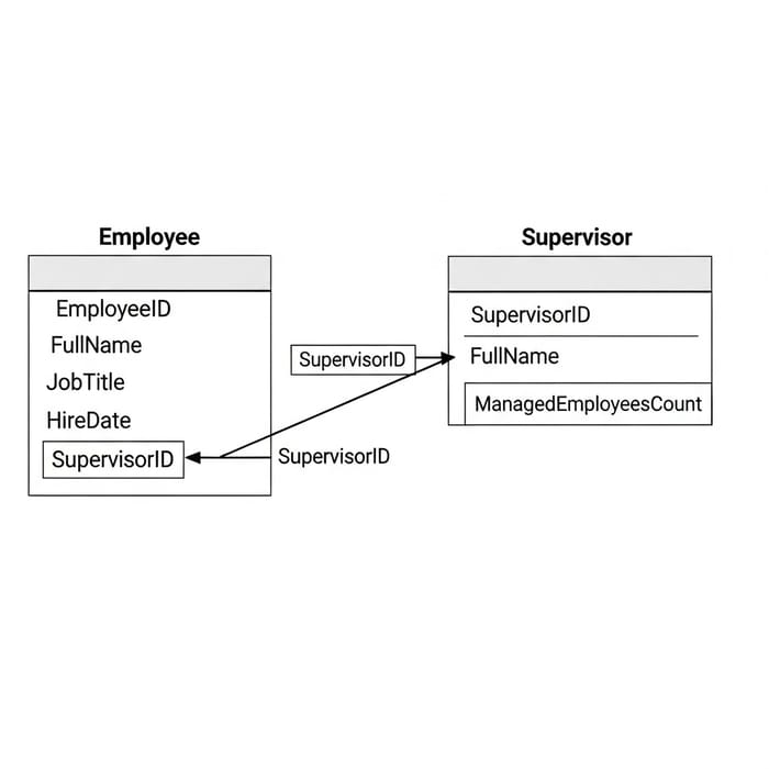 ER Diagram for Employee and Supervisor Tables