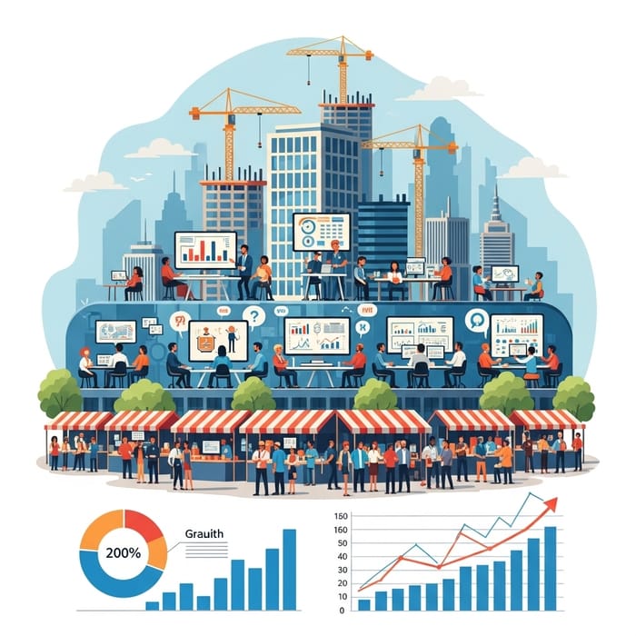 Marketplace Impact: Diverse Company in Urban Setting