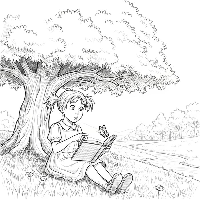 Happy Girl in Nature | Beautiful Sketch Art Happy Girl in Nature | Beautiful Sketch Art