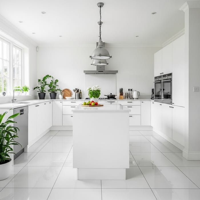 Elegant White Kitchen Design | Modern & Spacious