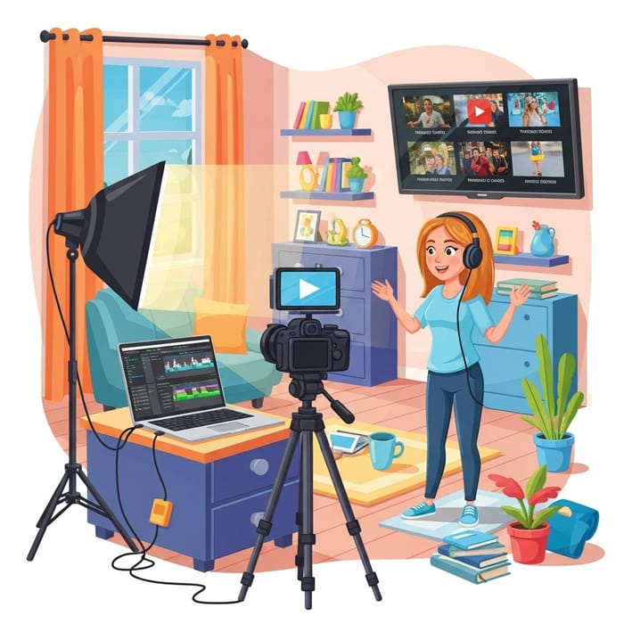 Viral Videos: Young Female Vlogger in Vlog Style